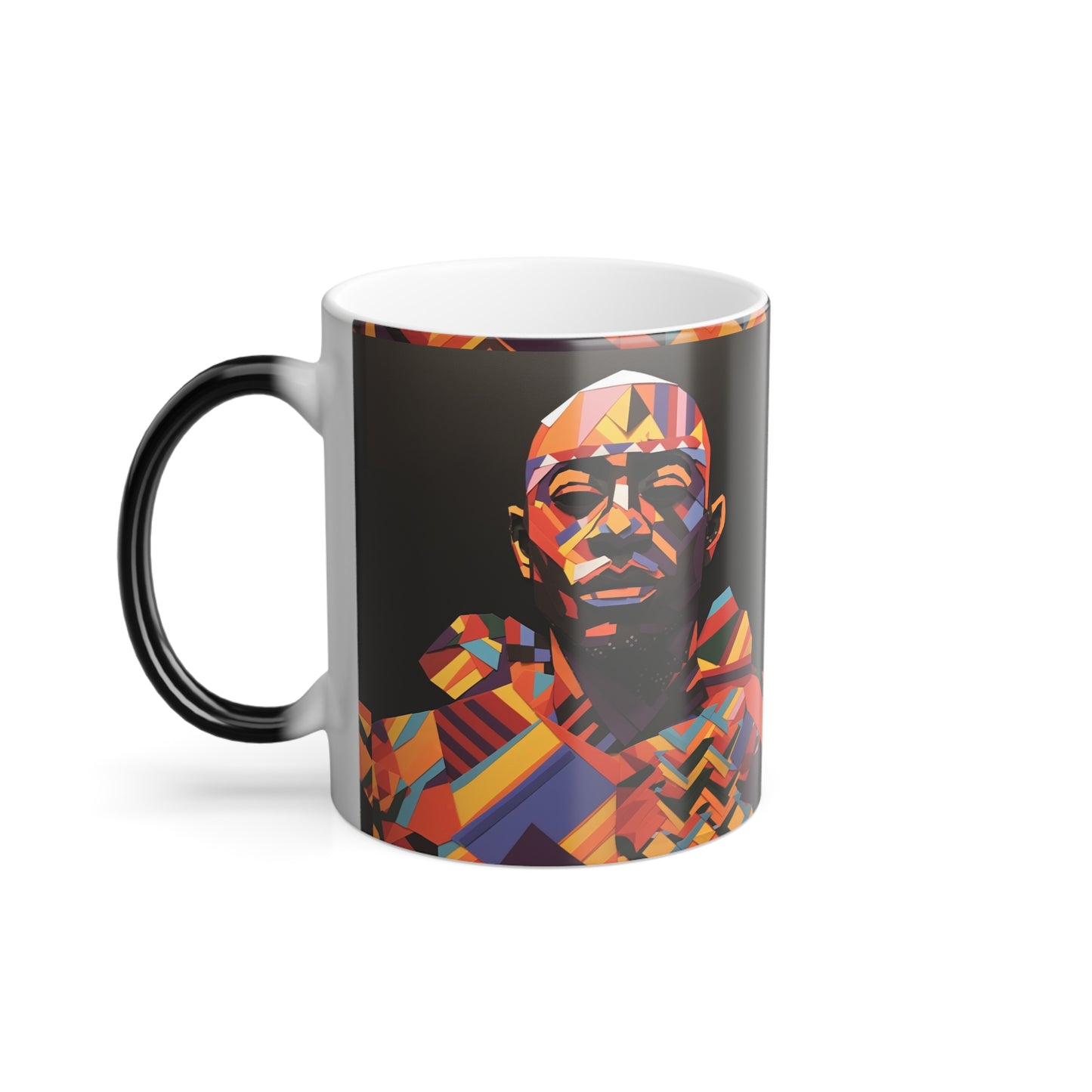 Color Morphing Mug — Vibrant Geometric Portrait Heat-Change Coffee Cup (11 oz)